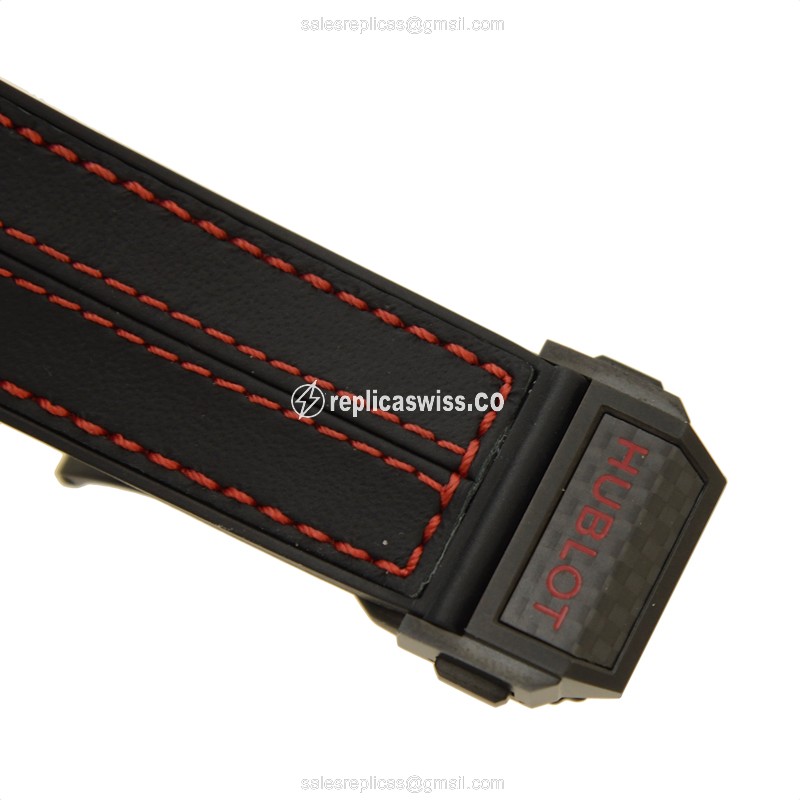 Hublot BIG BANG Carbon Fiber - Automatic - Red Dial - Black Rubber - Sapphire Crystal - View 4