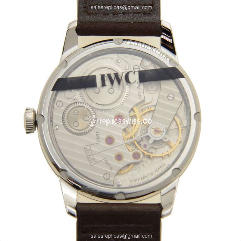 IWC PILOTS Manual Wind - Black Dial - Brown Cowhide - Buckle Clasp - View 3