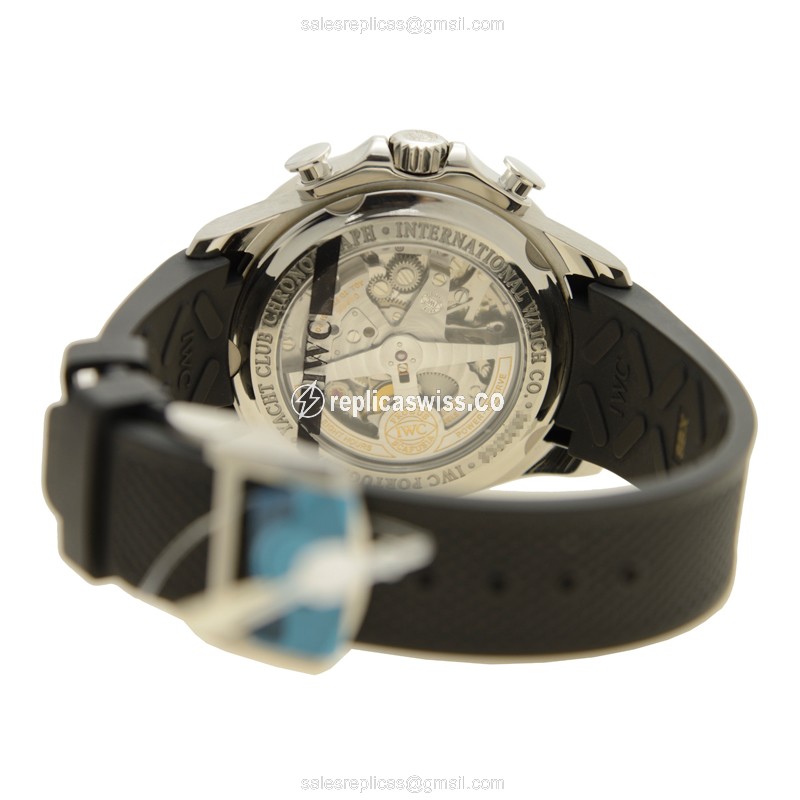 IWC Portuguese Replica - Automatic - Stainless Steel - Black Dial - Rubber Strap - View 3