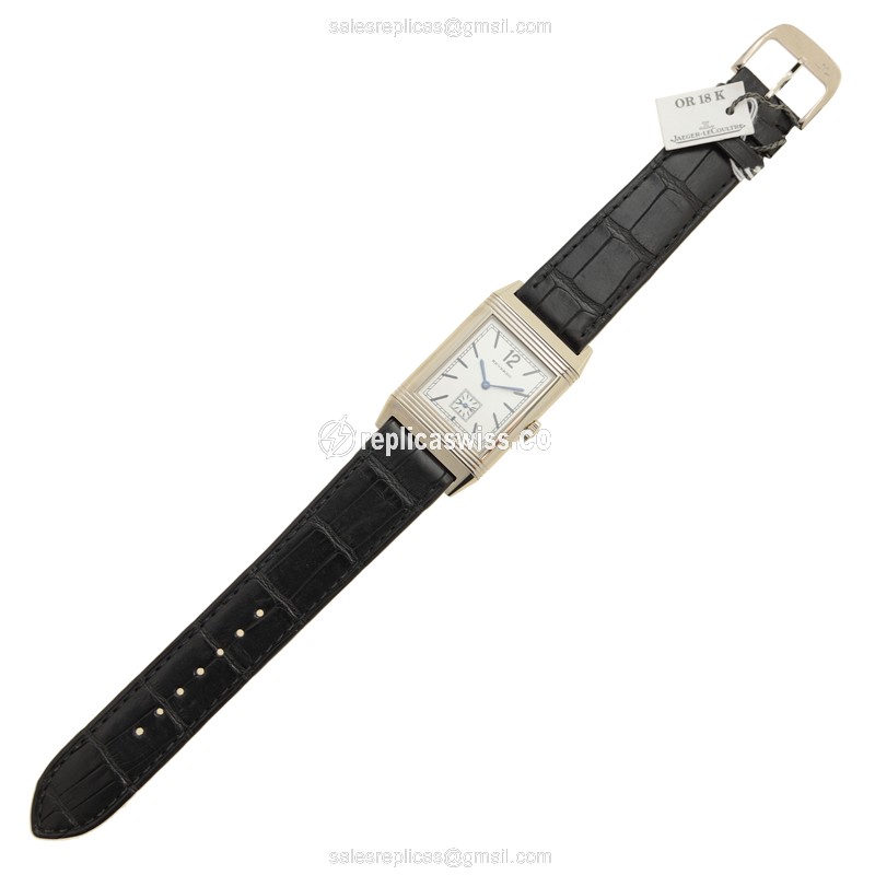 Jaeger-Lecoultre Q2783520 REVERSO - Manual Wind - 18kt White Gold - Silver Dial - Buckle Clasp - Black Alligator Strap - View 2