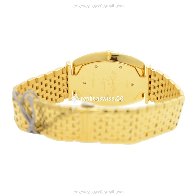 Longines LA GRANDE Quartz Gold-Plated Steel - White Dial Gold Clasp Gold Strap - View 4