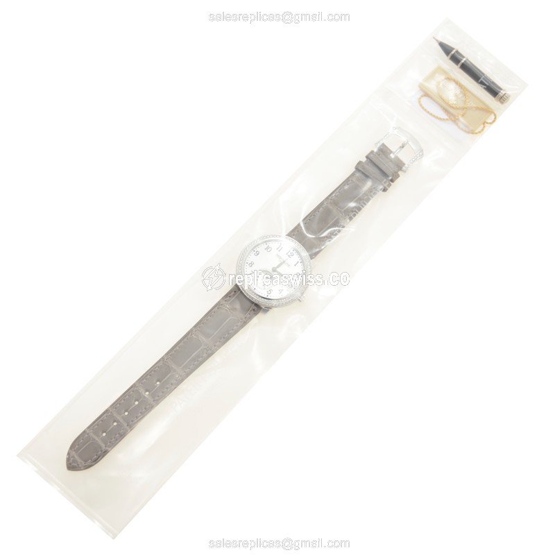 Patek Philippe 4968G-010 Complications Manual Wind 18kt White Gold Buckle Silver Dial Alligator Brown - View 2