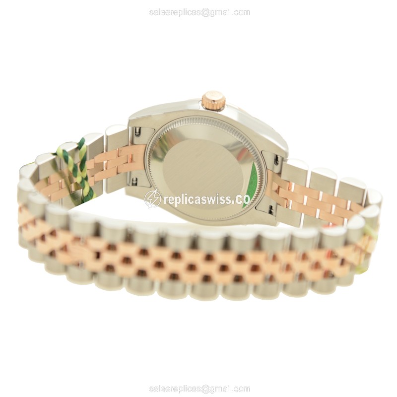 Rolex Datejust Replica - Automatic - White Dial - 18kt Rose Gold & Steel Case - View 4