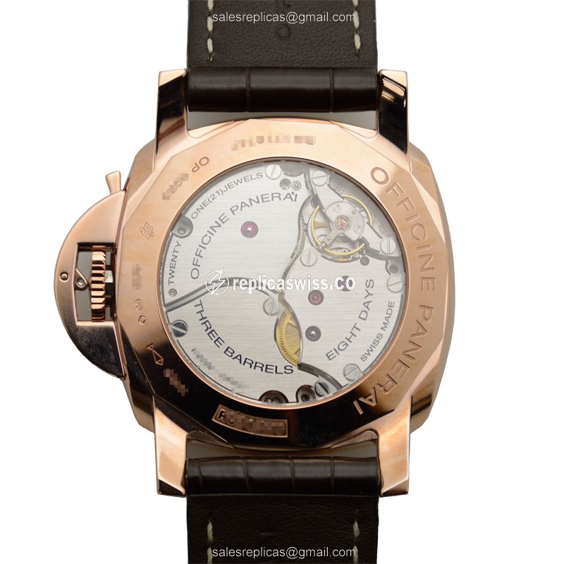 Panerai PAM00576 LUMINOR - Manual - 18kt Gold - Brown - Alligator Brown Buckle - View 3