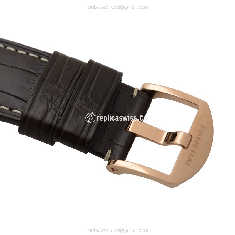 Panerai PAM00576 LUMINOR - Manual - 18kt Gold - Brown - Alligator Brown Buckle - View 4