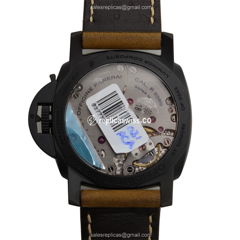 Panerai PAM00375 Replica - Manual Wind - Composite Case - Brown Dial - Brown Cowhide Strap - View 3