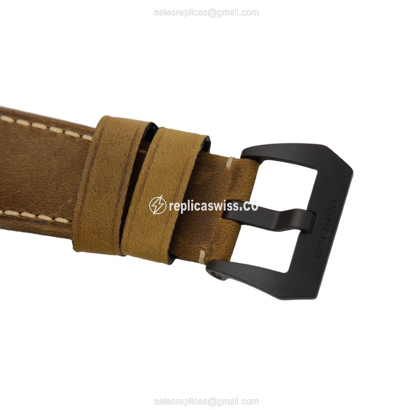 Panerai PAM00375 Replica - Manual Wind - Composite Case - Brown Dial - Brown Cowhide Strap - View 4
