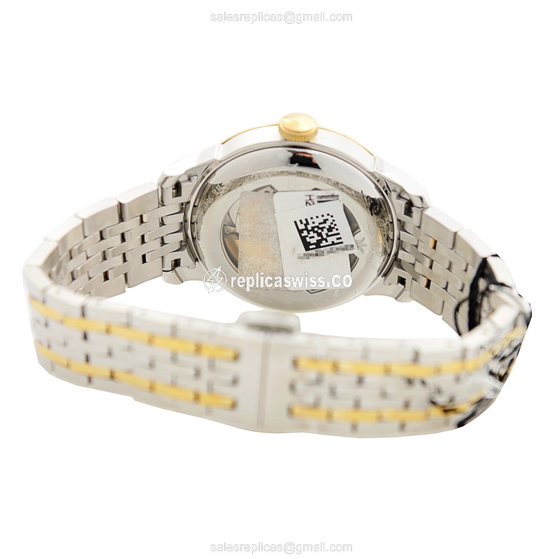 Tissot T-CLASSIC Replica - Automatic - Gold-Plated & Steel - White Dial - Silver Strap - View 4