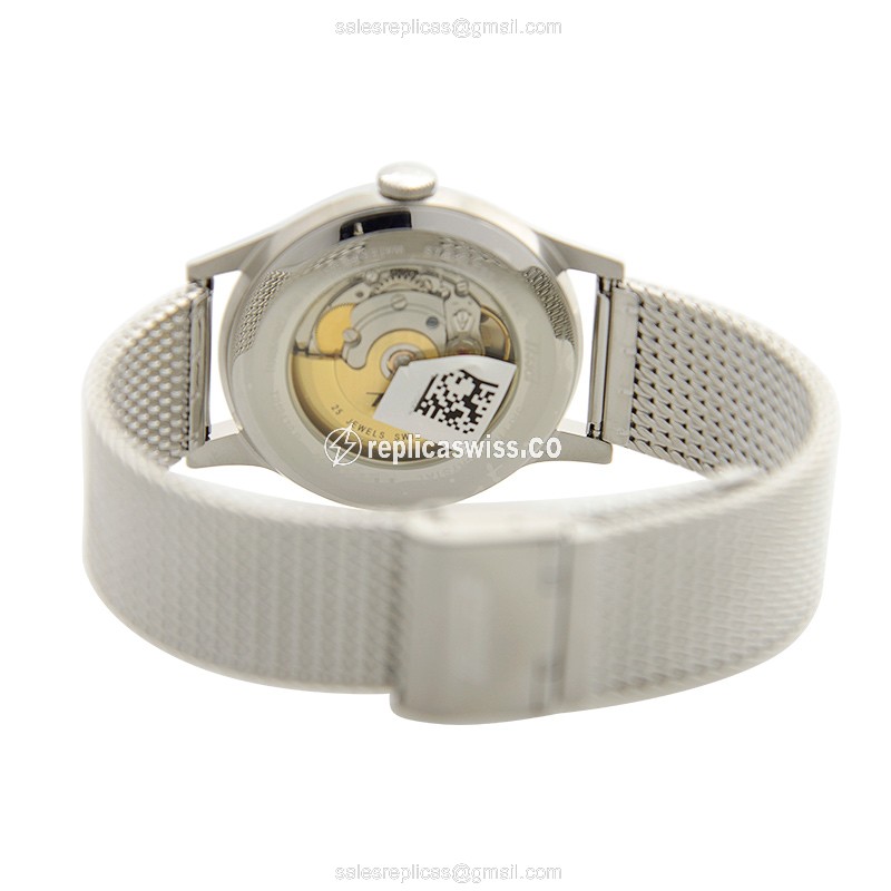Tissot T-CLASSIC Replica - Automatic - Steel Case - Black Dial - Silver Strap - View 3