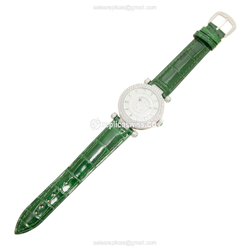 Franck Muller DM 36 D 2R CD Replica - Automatic - 18kt White Gold - Diamond Set - Silver Dial - View 2