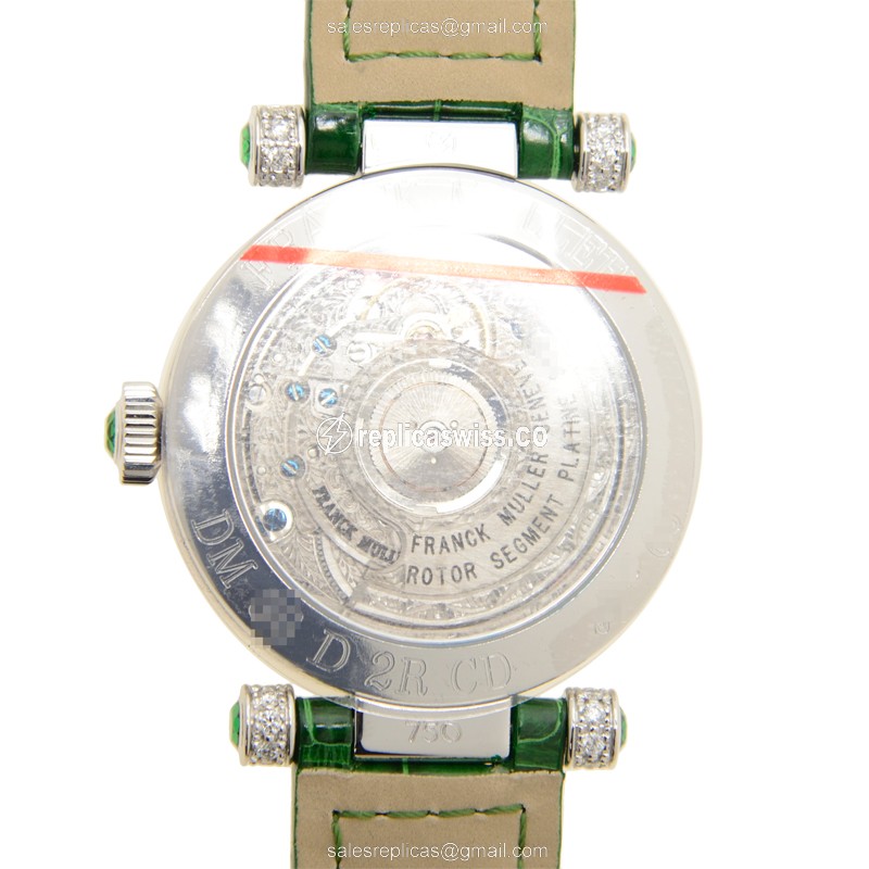 Franck Muller DM 36 D 2R CD Replica - Automatic - 18kt White Gold - Diamond Set - Silver Dial - View 3