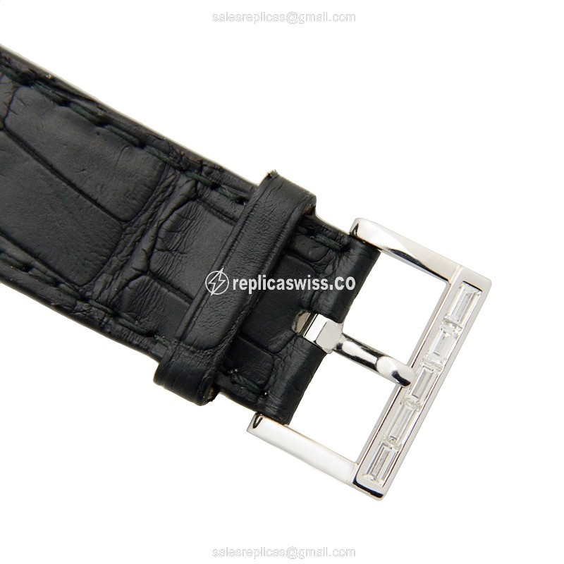 Chopard L.U.C 171933-1001 - Manual Wind - 18kt White Gold - Diamond - Silver Dial - Black Alligator Buckle - View 4