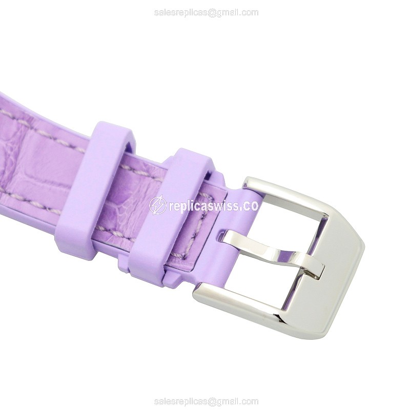 Franck Muller V32 SC AT FO Vanguard Replica - Automatic - Silver Dial on Purple Rubber Strap - View 4