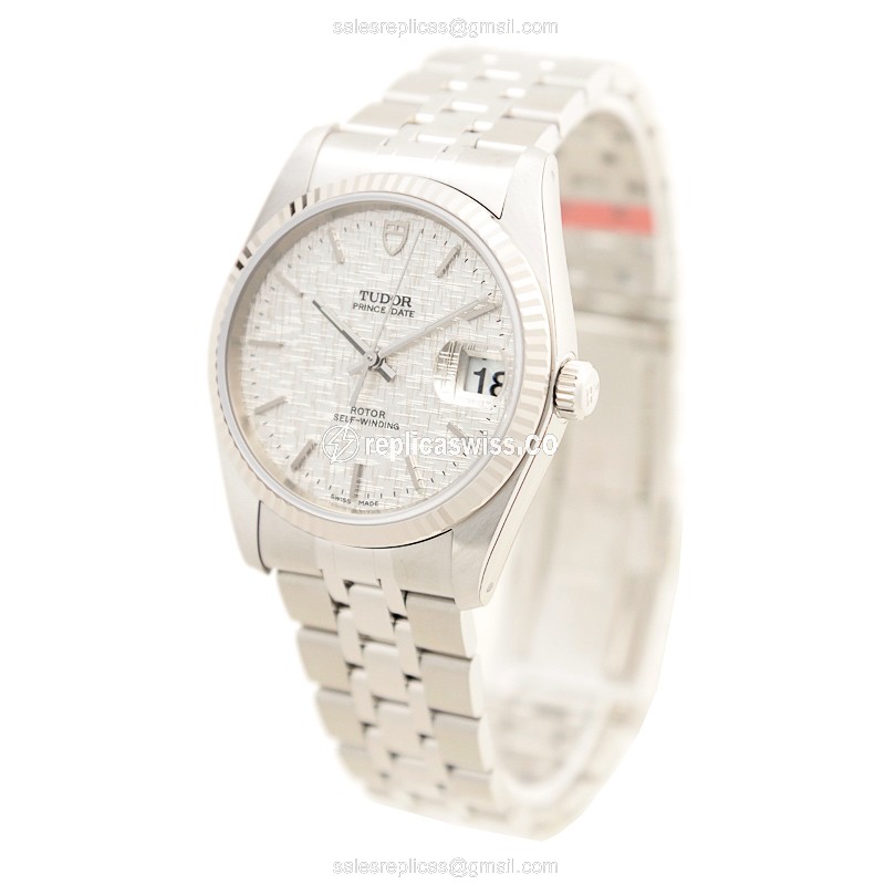 Tudor Prince Date Replica - Automatic - White Gold & Steel - View 3