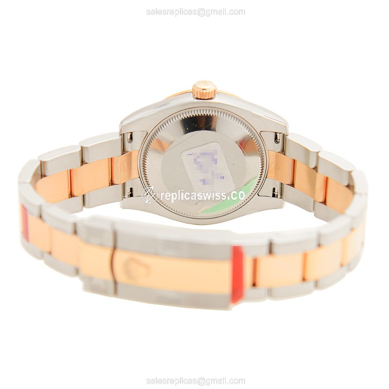 Rolex Datejust Lady Replica - Automatic - 18kt Rose Gold & Steel Case - Silver Dial - View 4