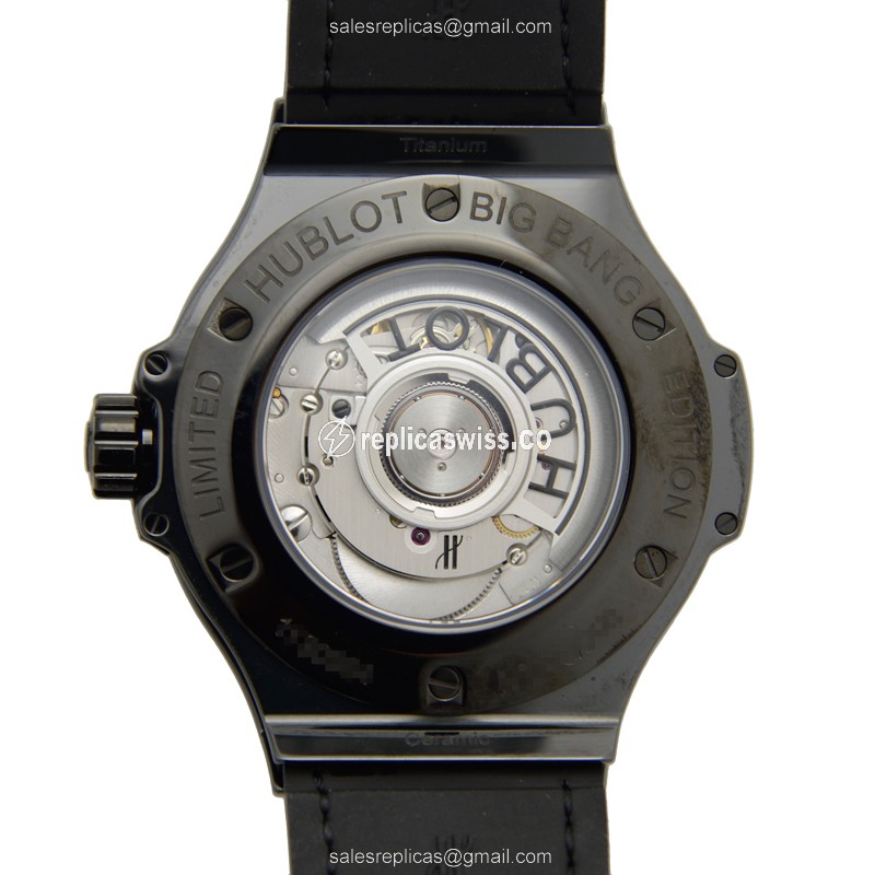 Hublot BIG BANG Replica - Automatic - Ceramic Case - Black Dial - Black Strap - View 3