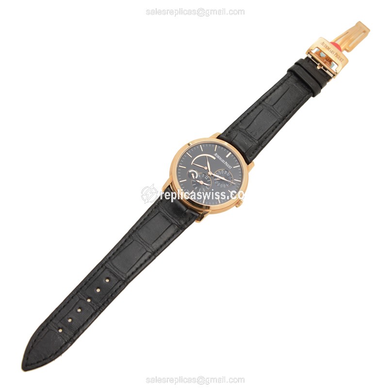 Audemars Piguet Classic 26380OR.OO.D002CR.01 - Automatic - 18kt Rose Gold - Black Dial - Alligator Black Strap - View 2