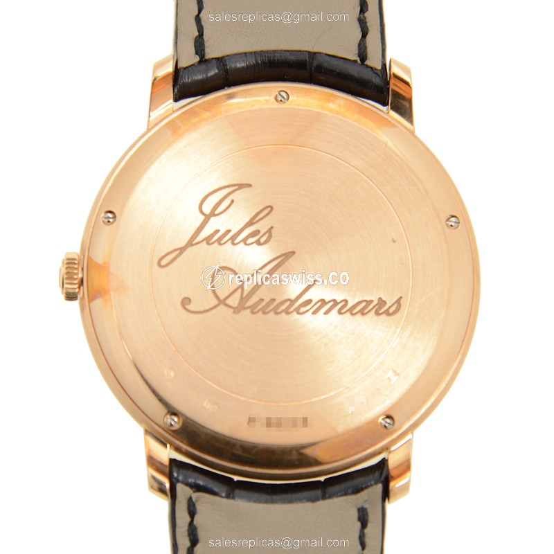 Audemars Piguet Classic 26380OR.OO.D002CR.01 - Automatic - 18kt Rose Gold - Black Dial - Alligator Black Strap - View 3