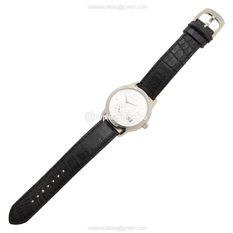 Glashutte PANO Automatic Replica - Steel Case - Silver Dial - Black Alligator Strap - View 2
