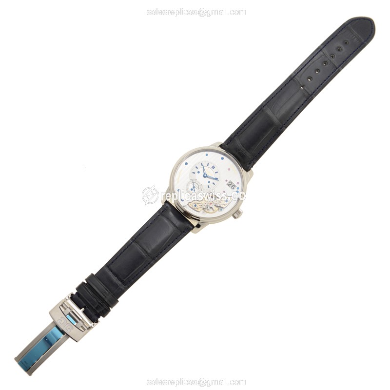 Glashutte PANO Automatic - Steel Case - Black Dial - Brown Alligator Strap - View 2