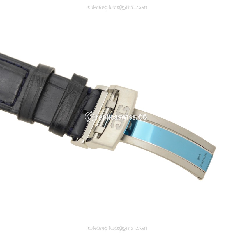 Glashutte PANO Automatic - Steel Case - Black Dial - Brown Alligator Strap - View 4