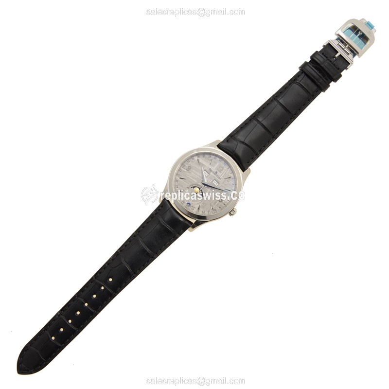 Jaeger-Lecoultre Q1558421 Replica - Ultra Thin - Automatic - Grey Dial - Steel Case - Black Alligator Strap - View 2