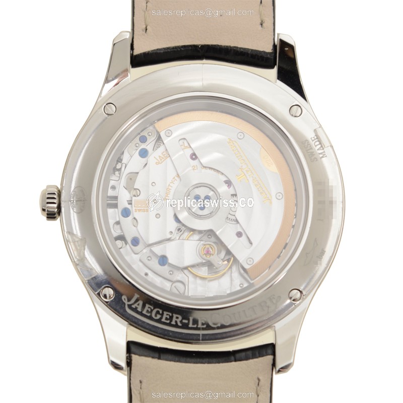 Jaeger-Lecoultre Q1558421 Replica - Ultra Thin - Automatic - Grey Dial - Steel Case - Black Alligator Strap - View 3