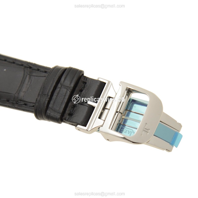 Jaeger-Lecoultre Q1558421 Replica - Ultra Thin - Automatic - Grey Dial - Steel Case - Black Alligator Strap - View 4