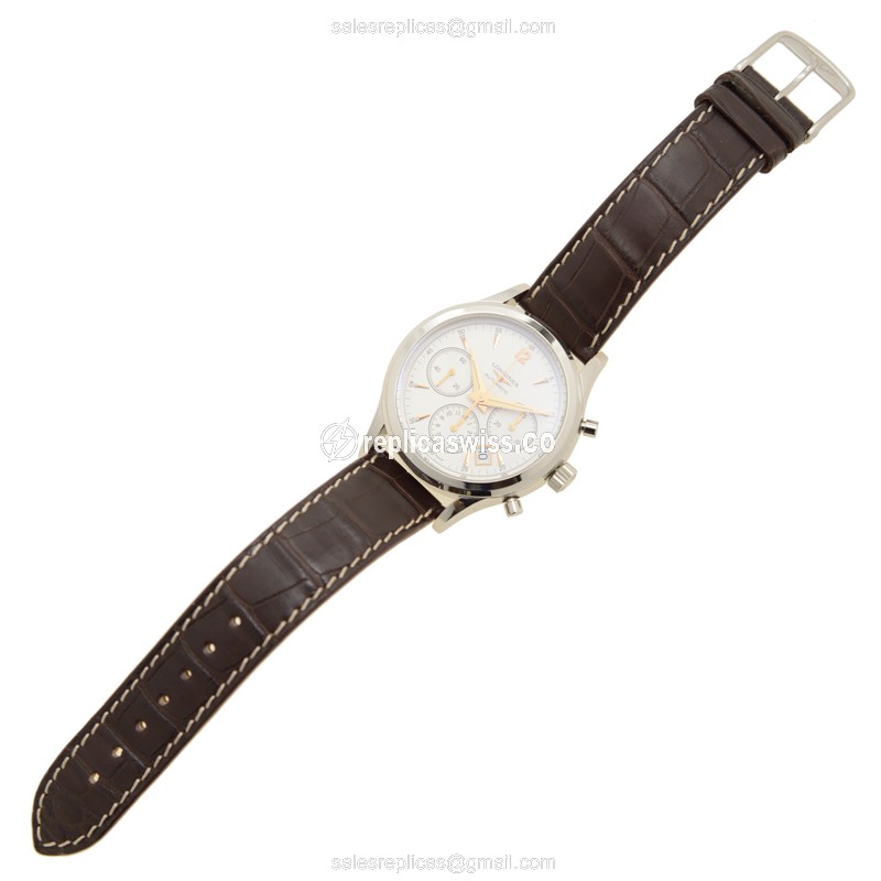 Longines Heritage Replica - Automatic - Stainless Steel - White Dial - View 2