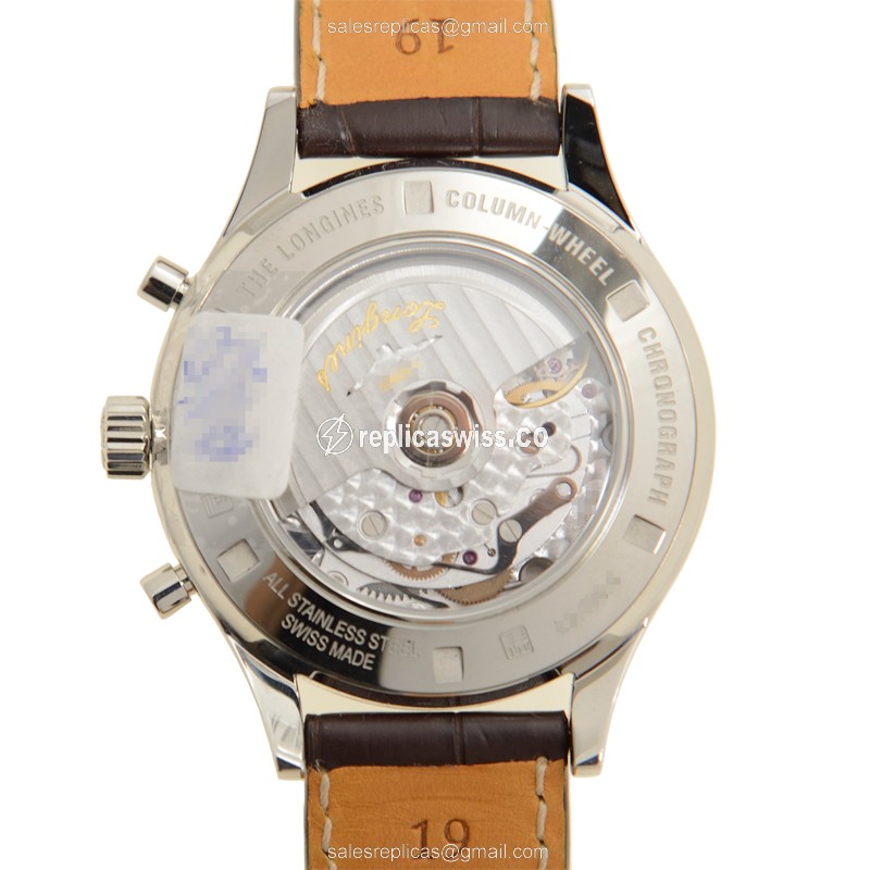 Longines Heritage Replica - Automatic - Stainless Steel - White Dial - View 3