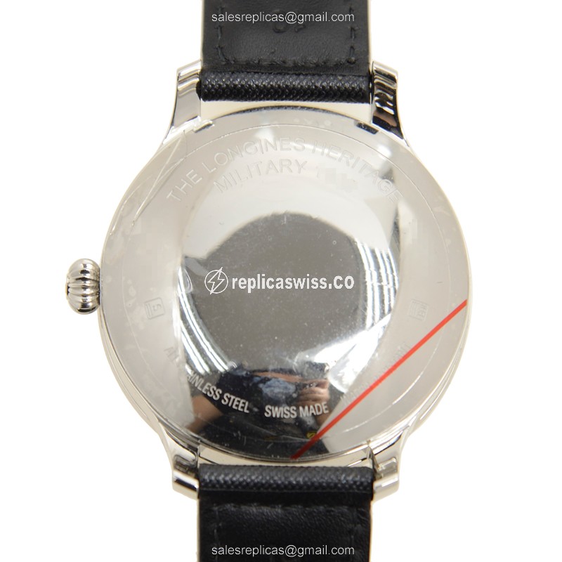 Longines Heritage Replica - Automatic - Stainless Steel - Black Dial, Sapphire Crystal - View 3