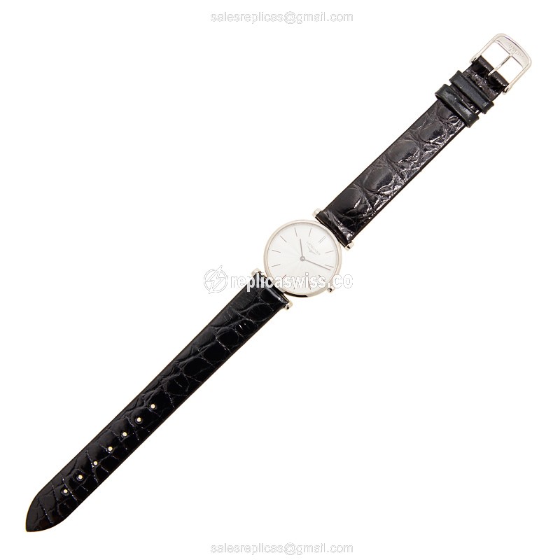 Longines LA GRANDE Replica - Quartz - Stainless Steel - Silver Dial - Leather Strap - View 2