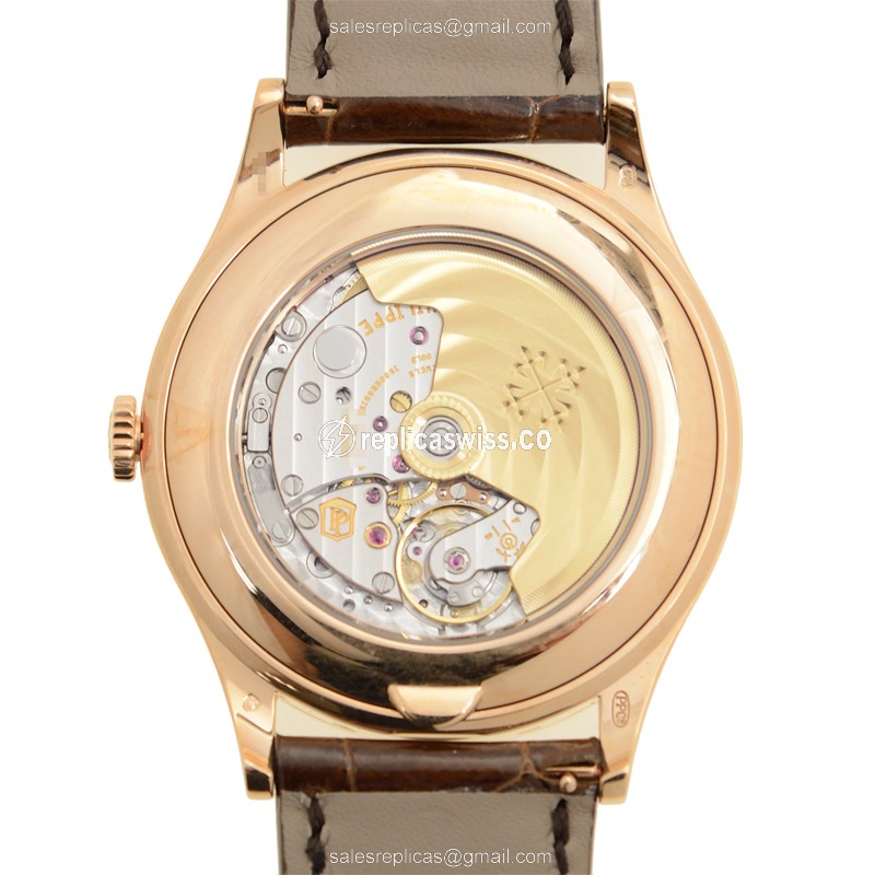 Patek Philippe 5496R-001 Grand Complications - Auto - 18kt Rose Gold - Beige Dial - Brown Alligator Strap - View 3