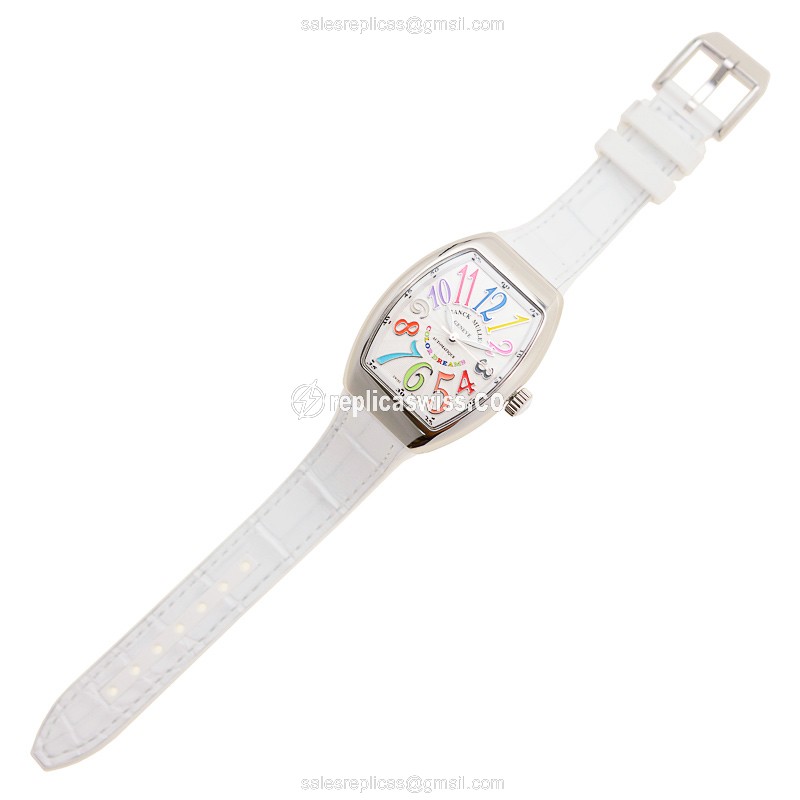 Franck Muller V32 SC AT FO COL DRM Vanguard - Automatic - Steel Case, Silver Dial, White Rubber Strap - View 2