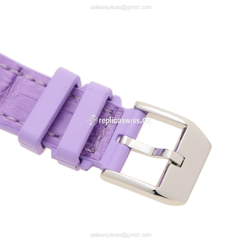 Franck Muller V 32 SC AT FO COL DRM AC.VL Vanguard Automatic - Steel Case, Silver Dial, Purple Rubber Strap - View 4