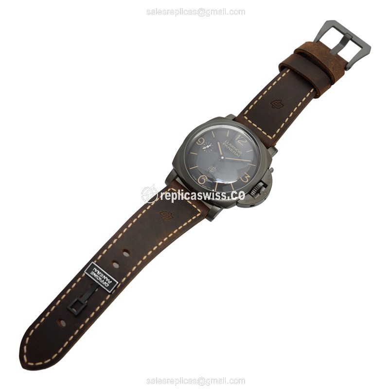 Panerai Luminor Replica - Manual Wind - Titanium - Black Dial - View 2