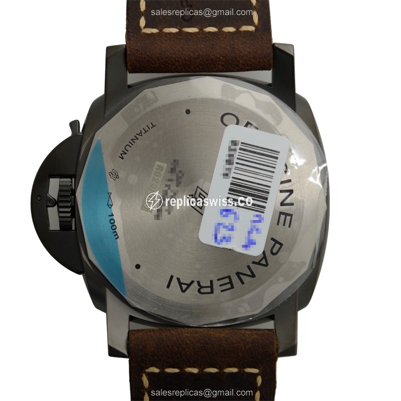 Panerai Luminor Replica - Manual Wind - Titanium - Black Dial - View 3