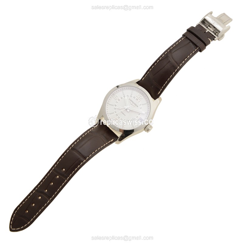 Rolex L2.799.4.76.3 Replica | Automatic | Stainless Steel | Silver Dial | Alligator Strap - View 2