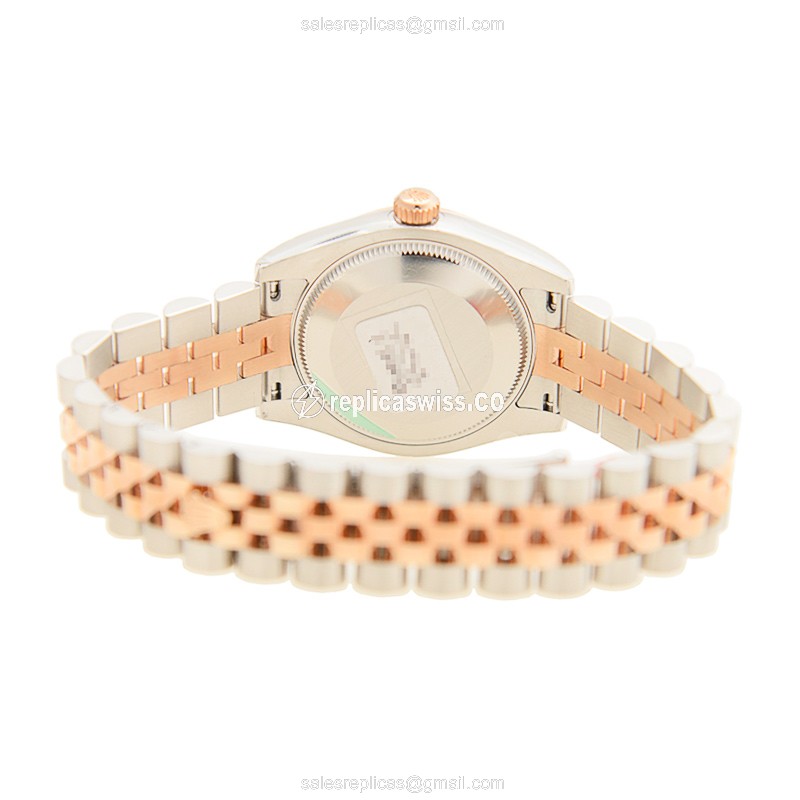 Rolex Datejust Replica - Automatic - 18kt Rose Gold Case, Pink Dial, Steel Gold Strap - View 4