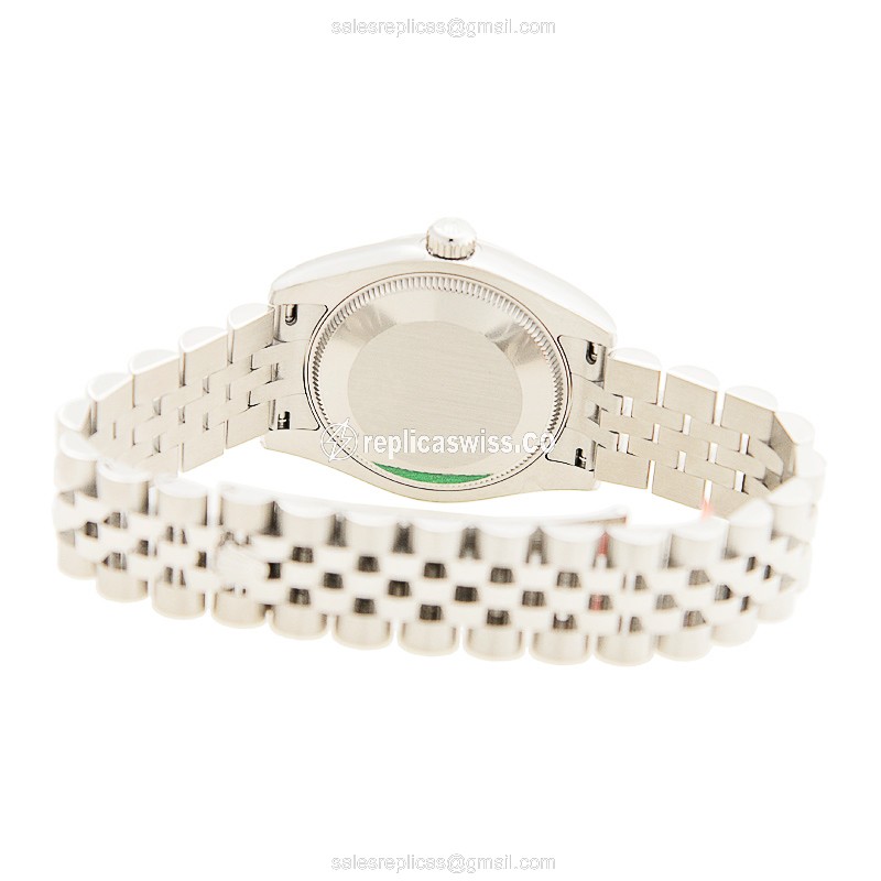 Rolex Lady Datejust Replica - Automatic - 18kt White Gold & Steel - Silver Dial - Steel Bracelet - View 4