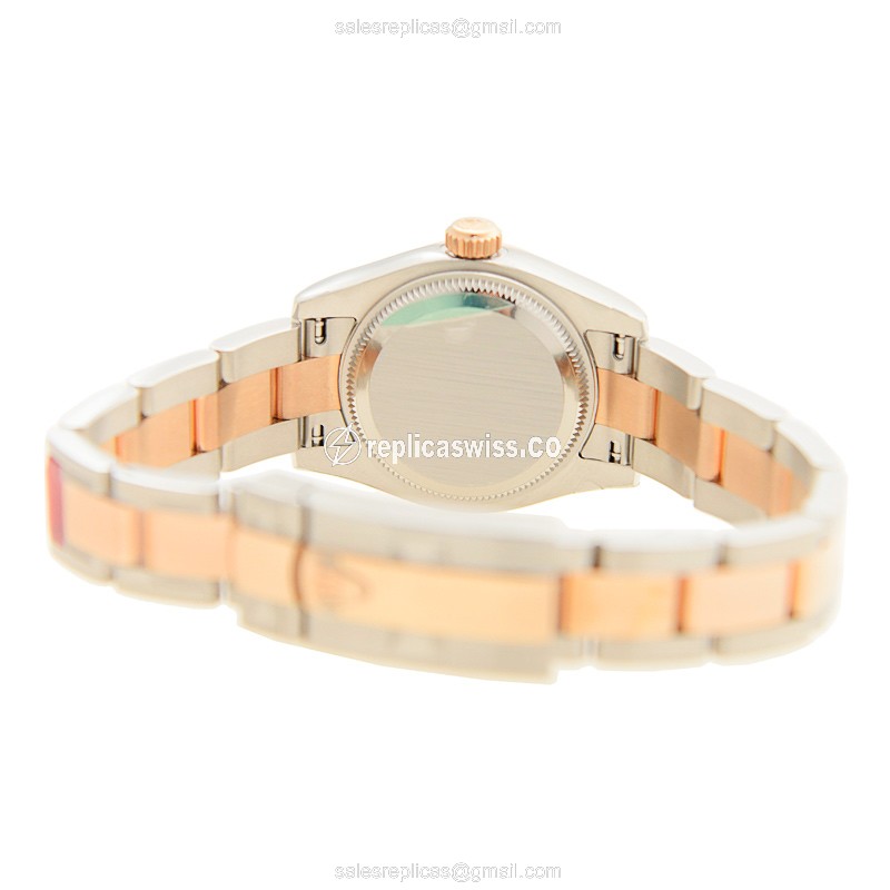 Rolex Datejust Replica - Automatic - 18kt Rose Gold & Steel Case - Silver Dial - View 4