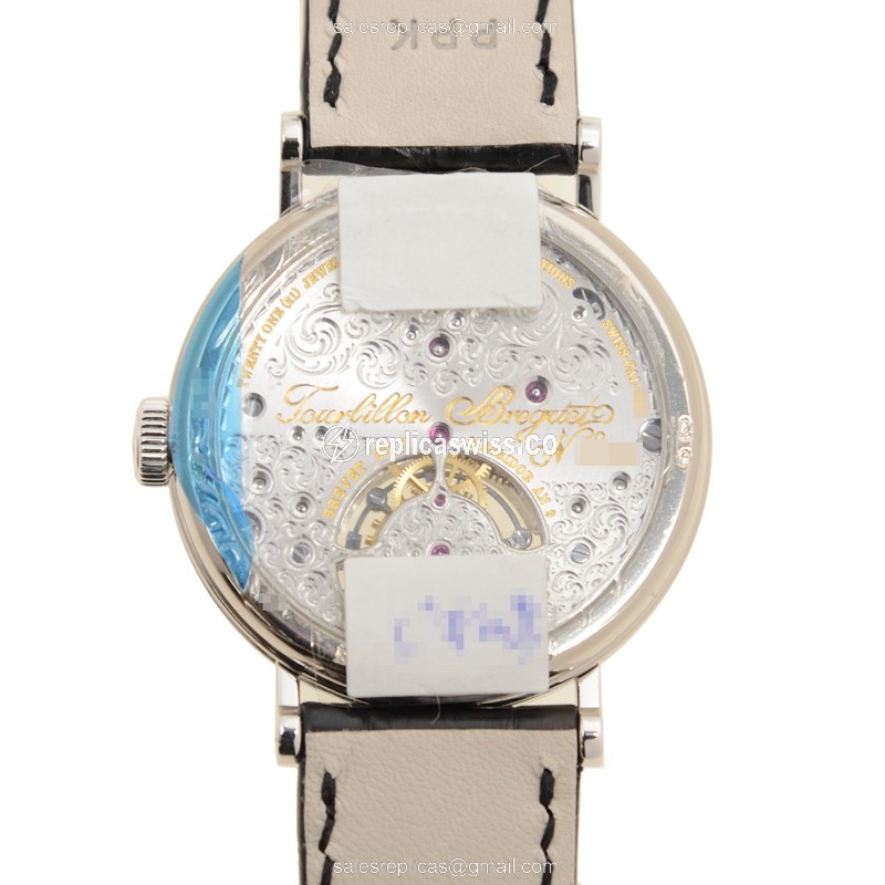 Replica Breguet 3358BB/52/986/DD00 - Manual - 18kt Gold - Diamond - Silver Dial - Black Alligator - View 3