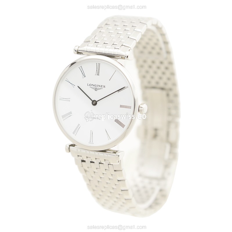 Longines LA GRANDE Replica - Automatic - Steel Case - White Dial, Silver Clasp - View 3