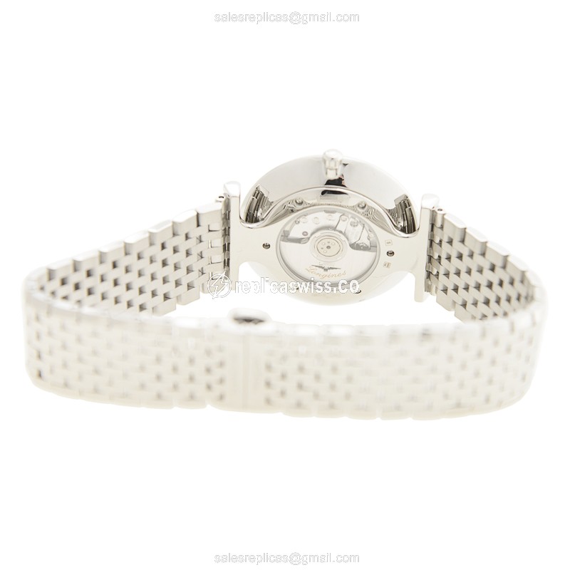 Longines LA GRANDE Replica - Automatic - Steel Case - White Dial, Silver Clasp - View 4