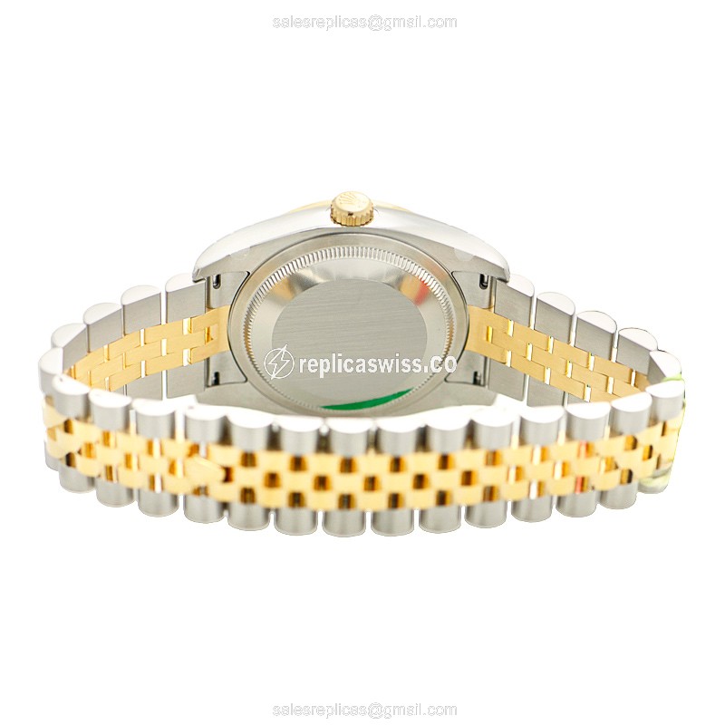 Rolex Datejust Replica - Automatic - 18kt Gold - Diamond Bezel - Silver Dial - View 4