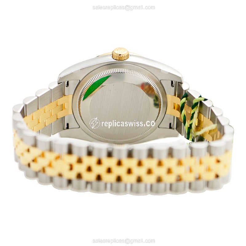 Rolex Datejust Replica - Automatic - 18kt Gold - Silver - Gold Clasp - View 4