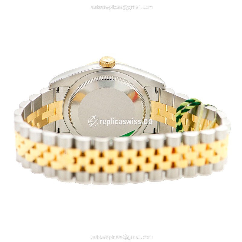 Rolex Datejust Replica - Automatic - 18kt Gold & Steel Case - White Dial & Gold Clasp - View 4