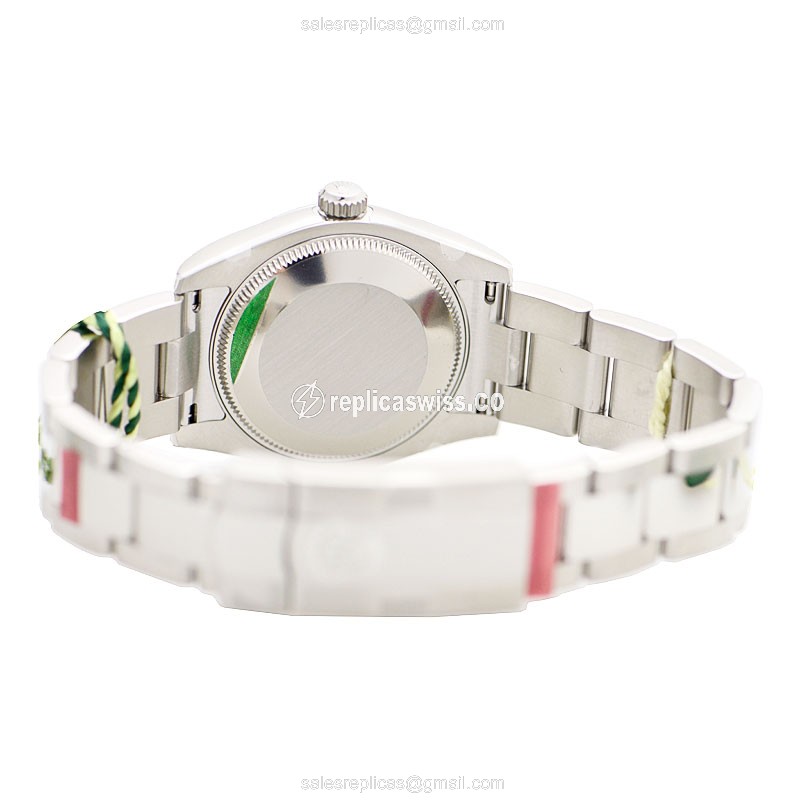 Rolex Lady Datejust Replica - Automatic, Steel Case, Black Dial on Silver Strap - View 4