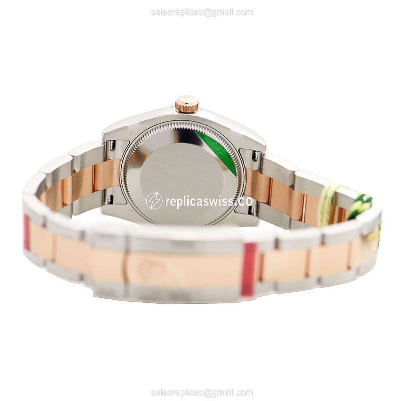 Rolex Lady Datejust Replica - Automatic - 18kt Rose Gold Case - Silver Dial - View 4