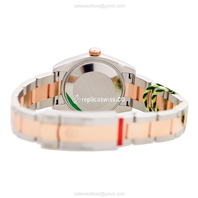 Rolex Lady Datejust Replica - Automatic - White Dial on Steel, 18kt Gold & Silver Clasp - View 4
